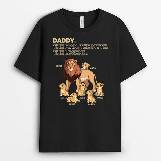 4890AUS1 personalized dad gifts lion daddy man myth legend t shirt 4890AKL8B