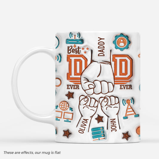 4896MUS1 3d printing effectpersonalized dad gifts best dad ever fist bump mug 4896MT65B