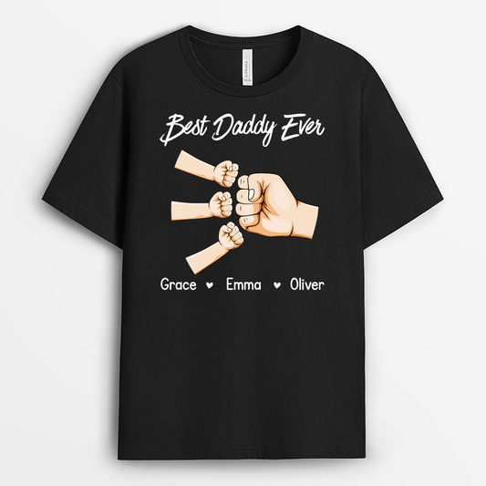 4912AUS1 custom dad gift best daddy ever fist bump t shirt 4912A8I7B