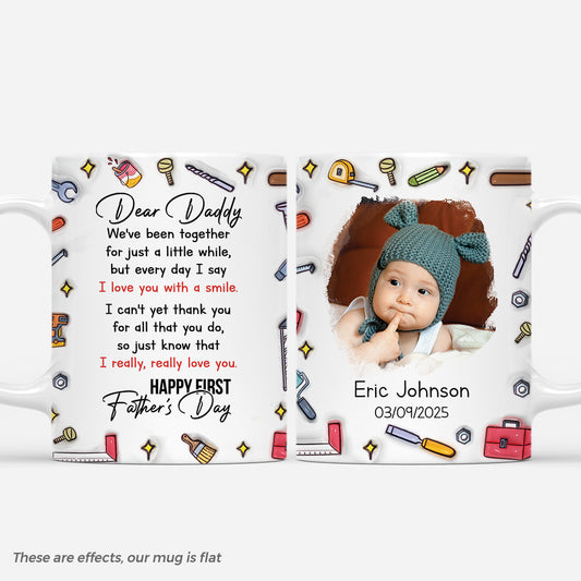 4920MUS1 3d printing effectpersonalized gift for dad dear daddy happy 1st fathers day mug 4920M8T5B