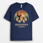 4925AUS2 personalized dad t shirt vintage lion daddys gang 4925A3L8B