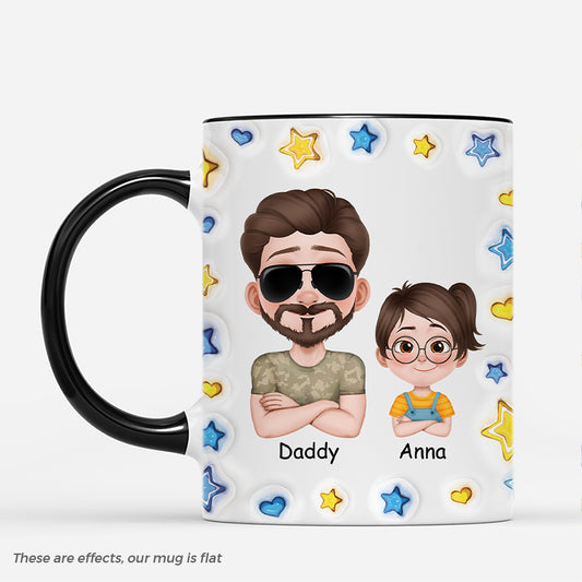 4927MUS2 3d printing effect personalized dad gifts like father like son mug 4927MKT0B