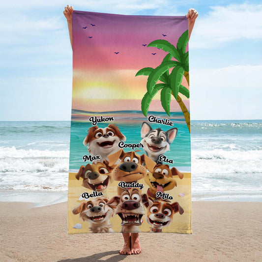 4928BUS2 personalized beach towels summer gifts for dog lovers 4928B
