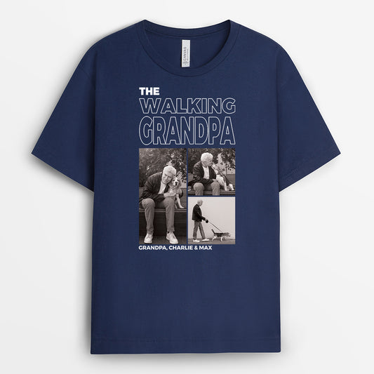 4931AUS2 custom gifts for dog dad the walking dad shirt with pictures 4931A