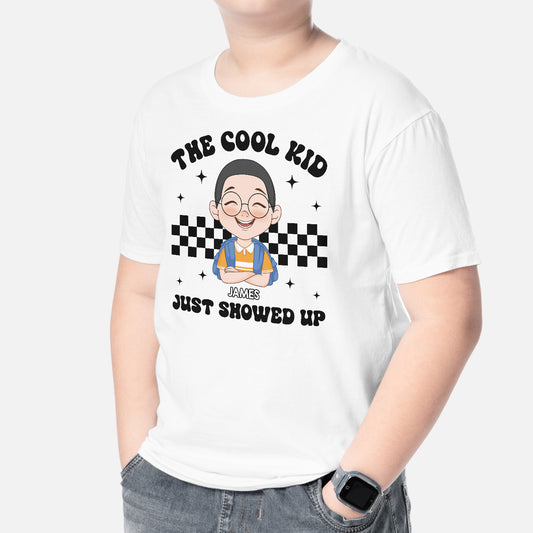 4937AUS2 personalized gifts for kids the cool kid just showed up shirt 4937AKQTK