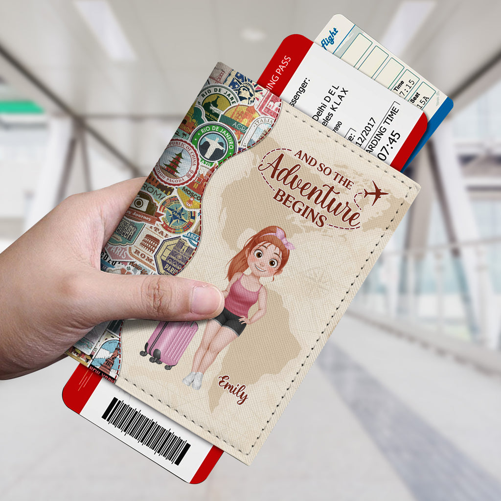 4940OUS2 personalized travel gifts for him and so the adventure begins passport cover_ 4940O8MMB