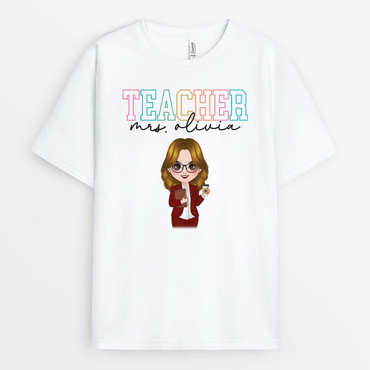 4984AUS1 personalized teacher gifts teacher shirts with name_ 4984ATM0T