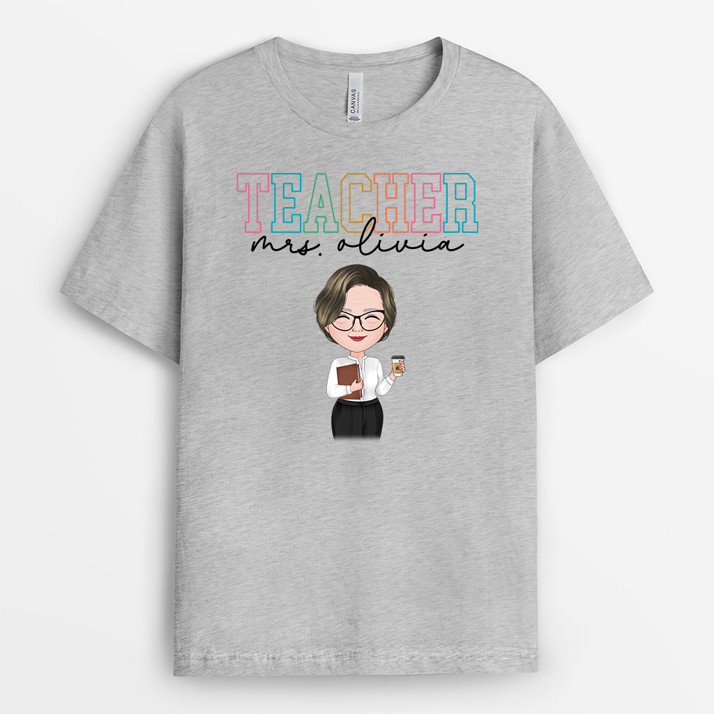 4984AUS2 personalized teacher gifts teacher shirts with name_ 4984ATM0T