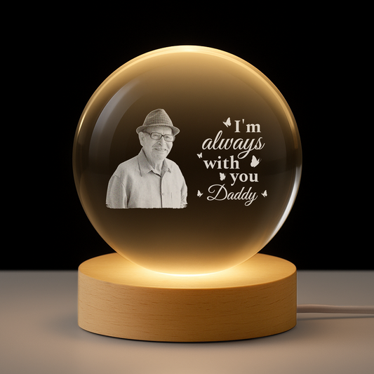 5014LUS1 personalized photo crystal ball lamp memorial gifts for loss of dad mom 5014L8TNB