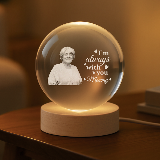 5014LUS2 personalized photo crystal ball lamp memorial gifts for loss of dad mom 5014L8TNB