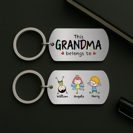 5024JUS2 Personalized Dad Gifts This Dad Belongs to Metal Keychain 5024J6HNB