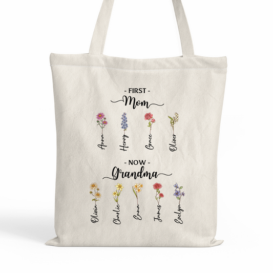 5040BUS1 first_ mom now grandma tote bag personalized grandma gifts 5040bttna