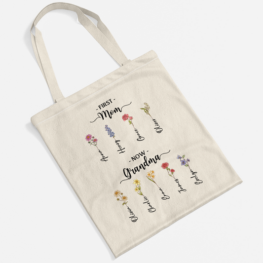 5040BUS2 first_ mom now grandma tote bag personalized grandma gifts 5040bttna