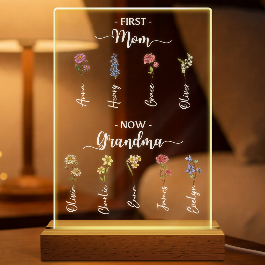 5040LUS first_ mom now grandma night light personalized gifts for grandma 5040lttna