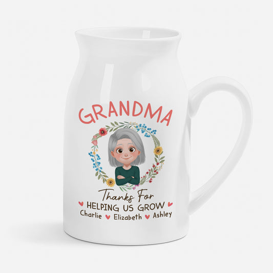 5045OUS1 custom grandma gifts thanks for helping us grow_ flower vase 5045O8MZA