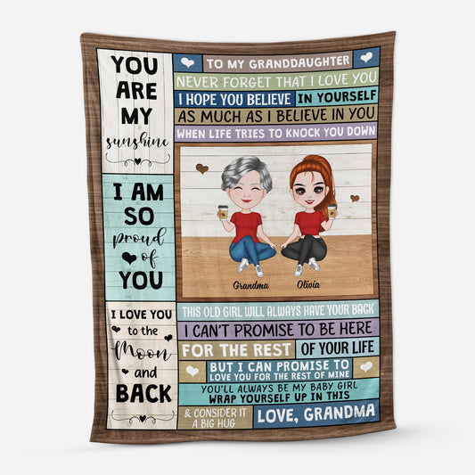 5058BUS1 personalized fleece blanket gift for granddaughter grandson 5058B6YNA