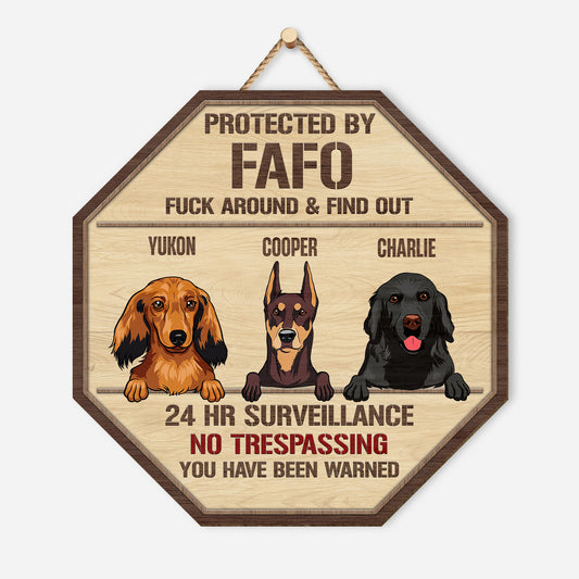 5087QUS1 custom dog gifts for owners funny no trespassing wood sign 5087QKYMC