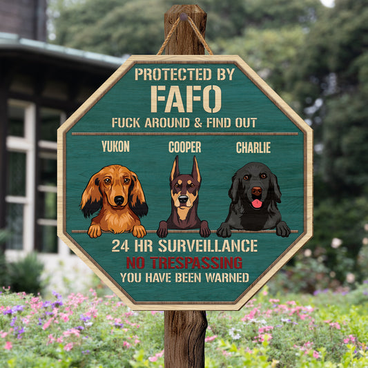 5087QUS2 custom dog gifts for owners funny no trespassing wood sign 5087QKYMC