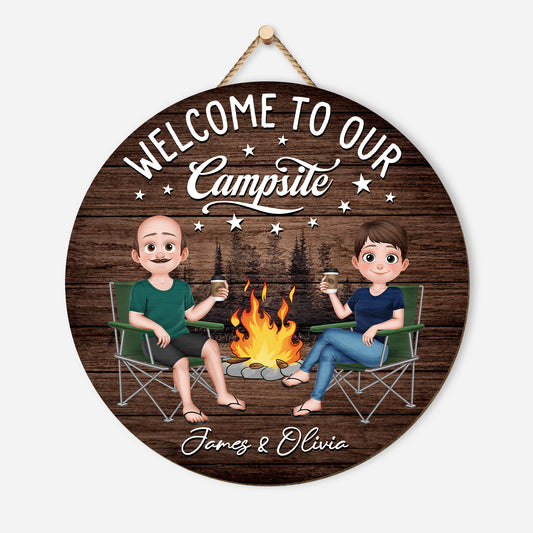 5089QUS1 custom wood sign camping gifts welcome to our campsite sign_ 5089Q8QMG