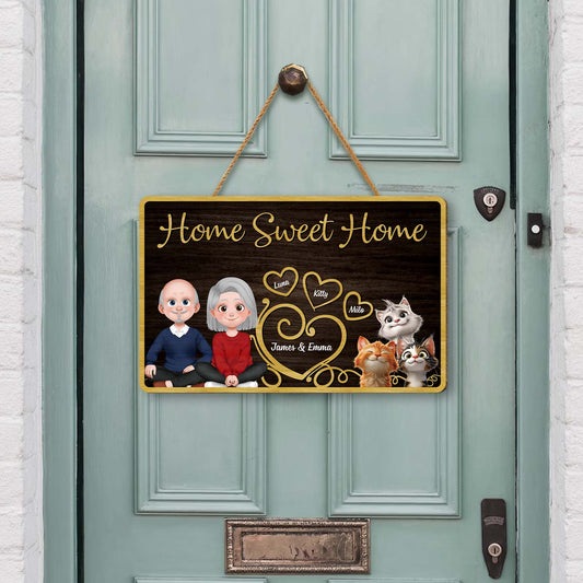 5090QUS2 custom cat gifts for couples home sweet home wood sign 5090QKMAD_2e5890b1 8ab0 4106 a3b6 94f6b3e3c438