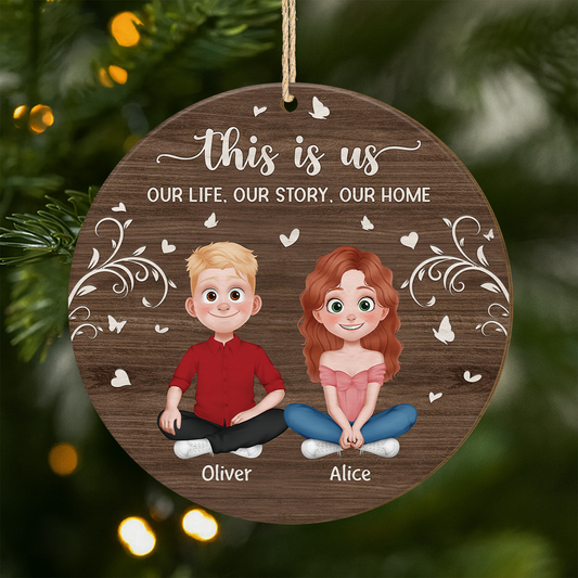5091OUS1 personalized couple gifts this is us 1 layered wooden ornament 5091O8ZNG