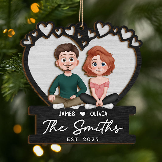 5110OUS1 personalized 2 layered wooden ornaments christmas gifts for couples 5110O6V5G