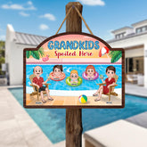 5127QUS2 custom gifts for grandparents grandkids spoiled here wood sign 5127Q3MAI