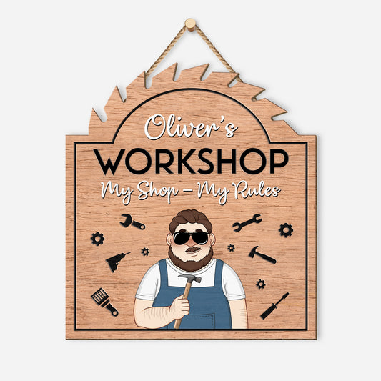 5129QUS1 customized gifts for dad funny dads workshop signs_ wooden 5129QTMTB