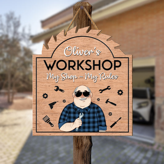 5129QUS2 customized gifts for dad funny dads workshop signs_ wooden 5129QTMTB