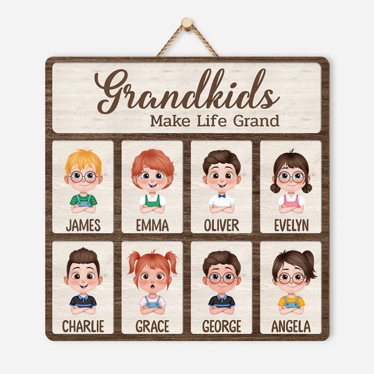 5130QUS1 personalized wooden sign_s grandkids make life more grand 5130QTMNA