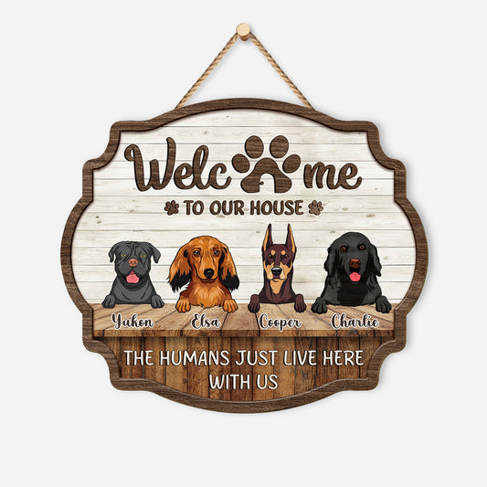5135QUS1 custom gifts for dog lovers wooden welcome signs for homes_ 5135QKYNC