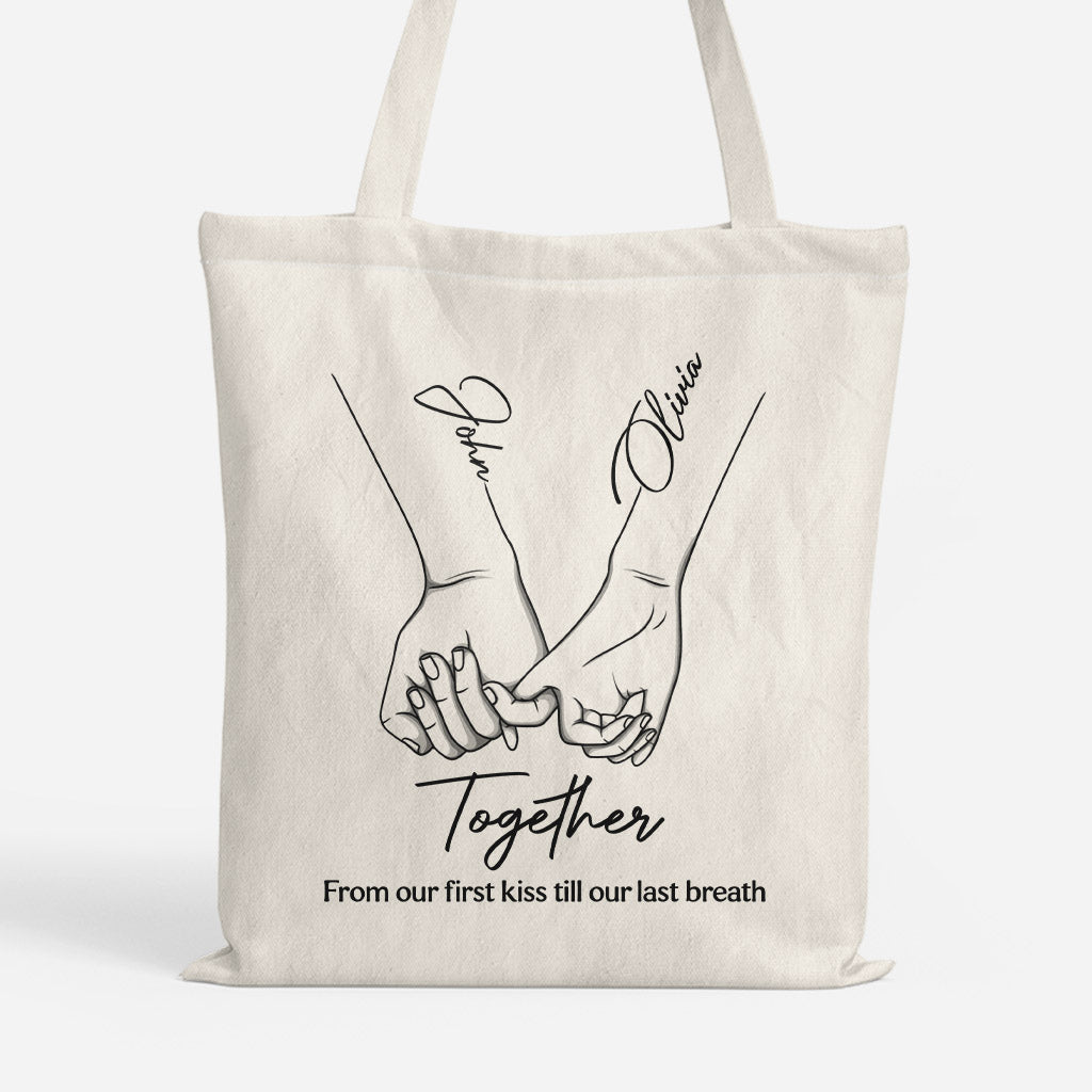 5150BUS1 from our first kiss to our last breath_ tote bag custom couple gifts 5150btfng_bd441718 5721 4192 ba2b 44fbdc613816