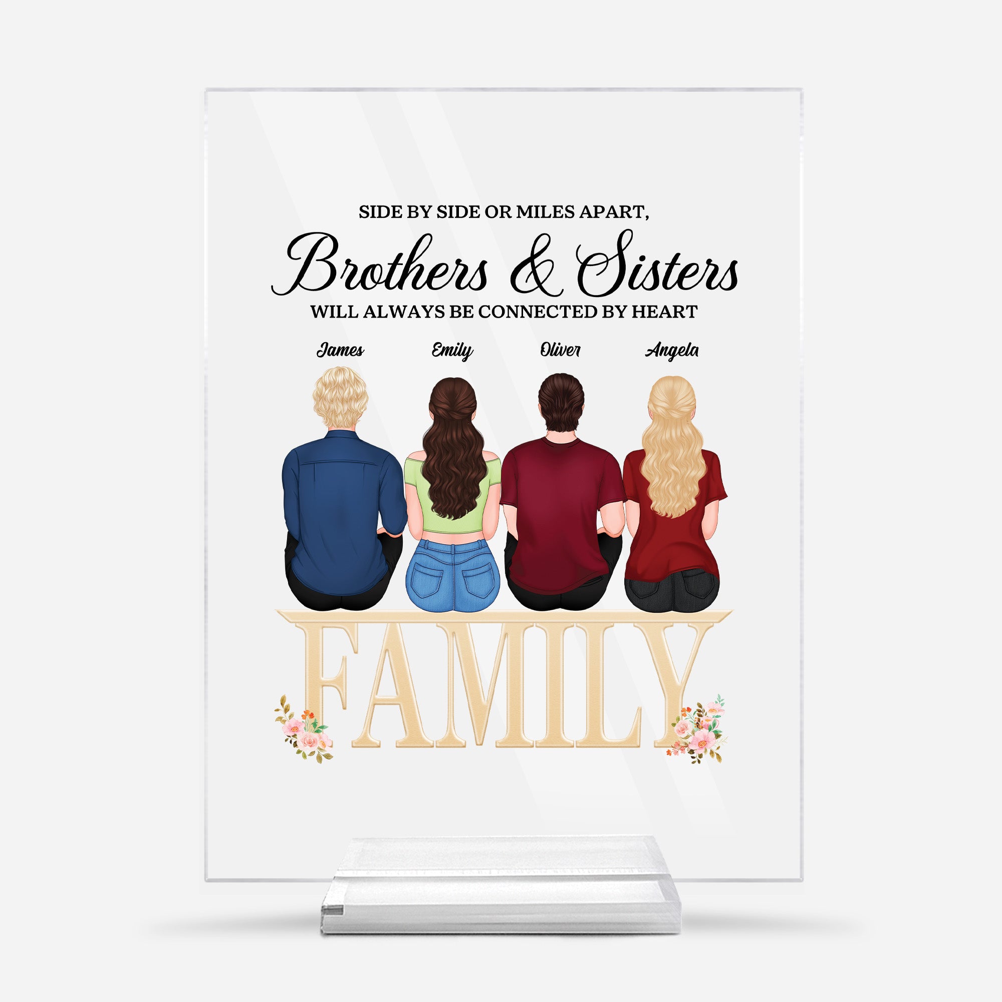 5152RUS1 personalized gifts for siblings acrylic plaque with stand 5152RTLMI