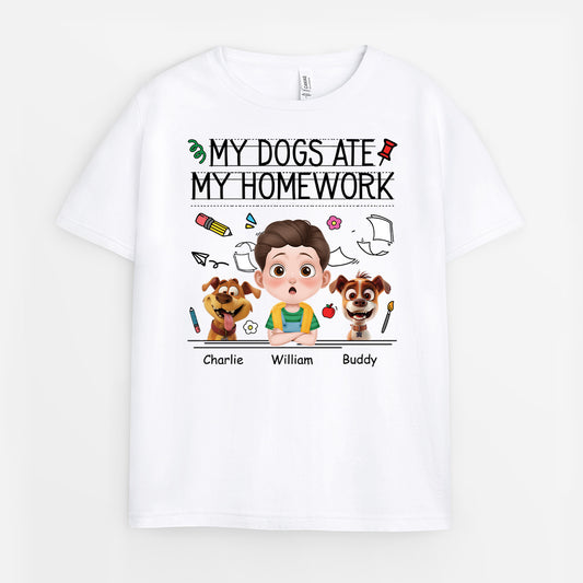 5195AUS1 personalized gifts for kids my dog ate my homework shirt_s 5195AKYTK