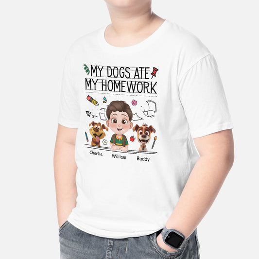 5195AUS2 personalized gifts for kids my dog ate my homework shirt_s 5195AKYTK