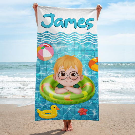 5196BUS2 personalized beach towels for kids cute summer gifts 5196B8GNK