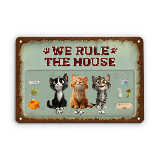 5199EUS1 custom gifts for cat owners we rule the house metal signs 5199E8YAD