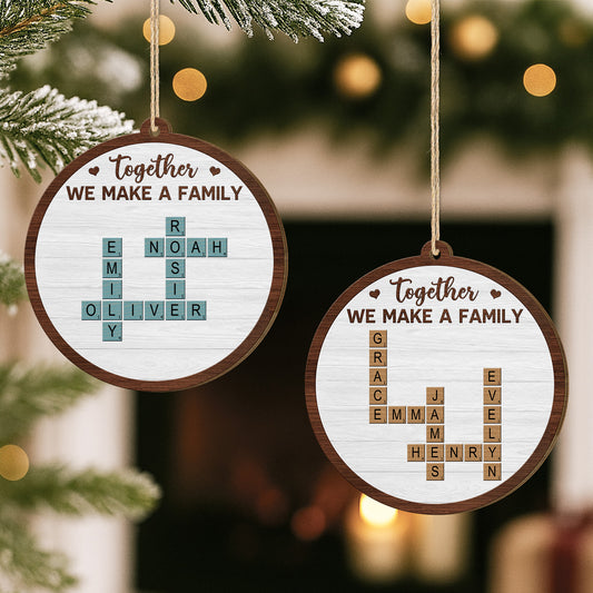 5220OUS2 custom 1 layered wooden xmas ornaments family crossword gifts 5220O3LMI