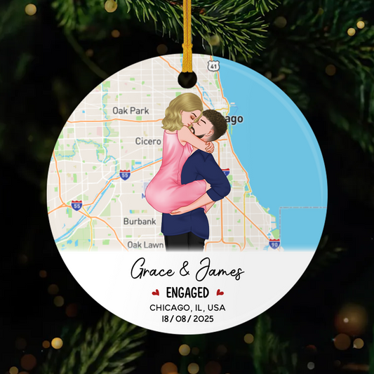 5254OUS1 personalized ceramic ornaments engagement gifts for couples 5254OKU7G