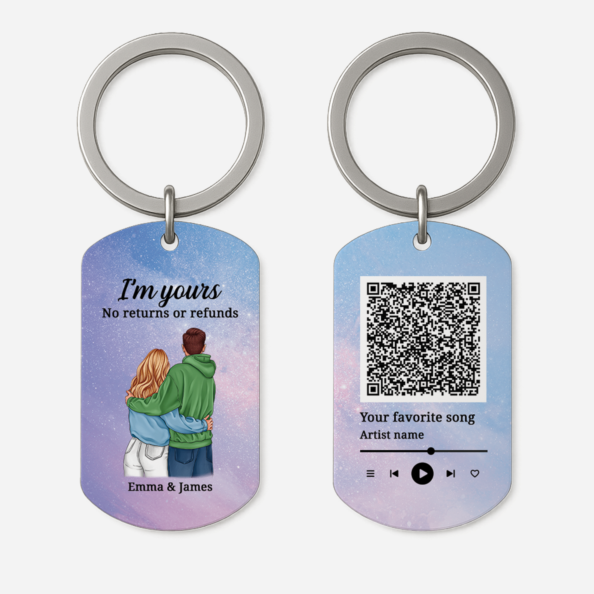 5255JUS1 custom music keychain_ romantic gifts for couples 5255J8N5G