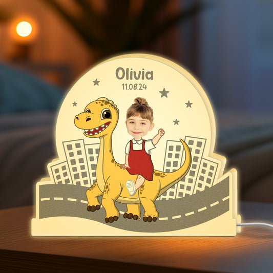 5257LUS2 personalized dinosaur gifts for kids light box with face 5257LTUTK