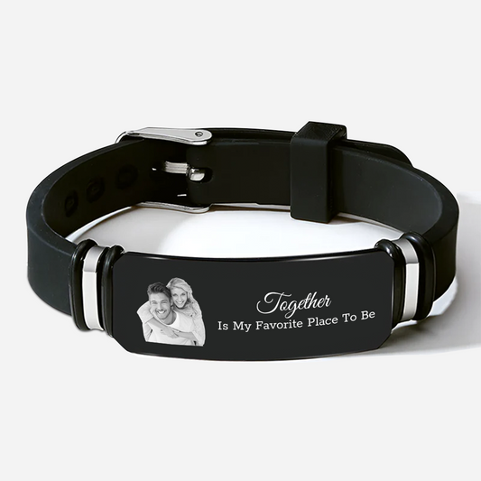 5272JUS1 custom photo bracelet for couple together is my favorite place to be 5272J3N5G