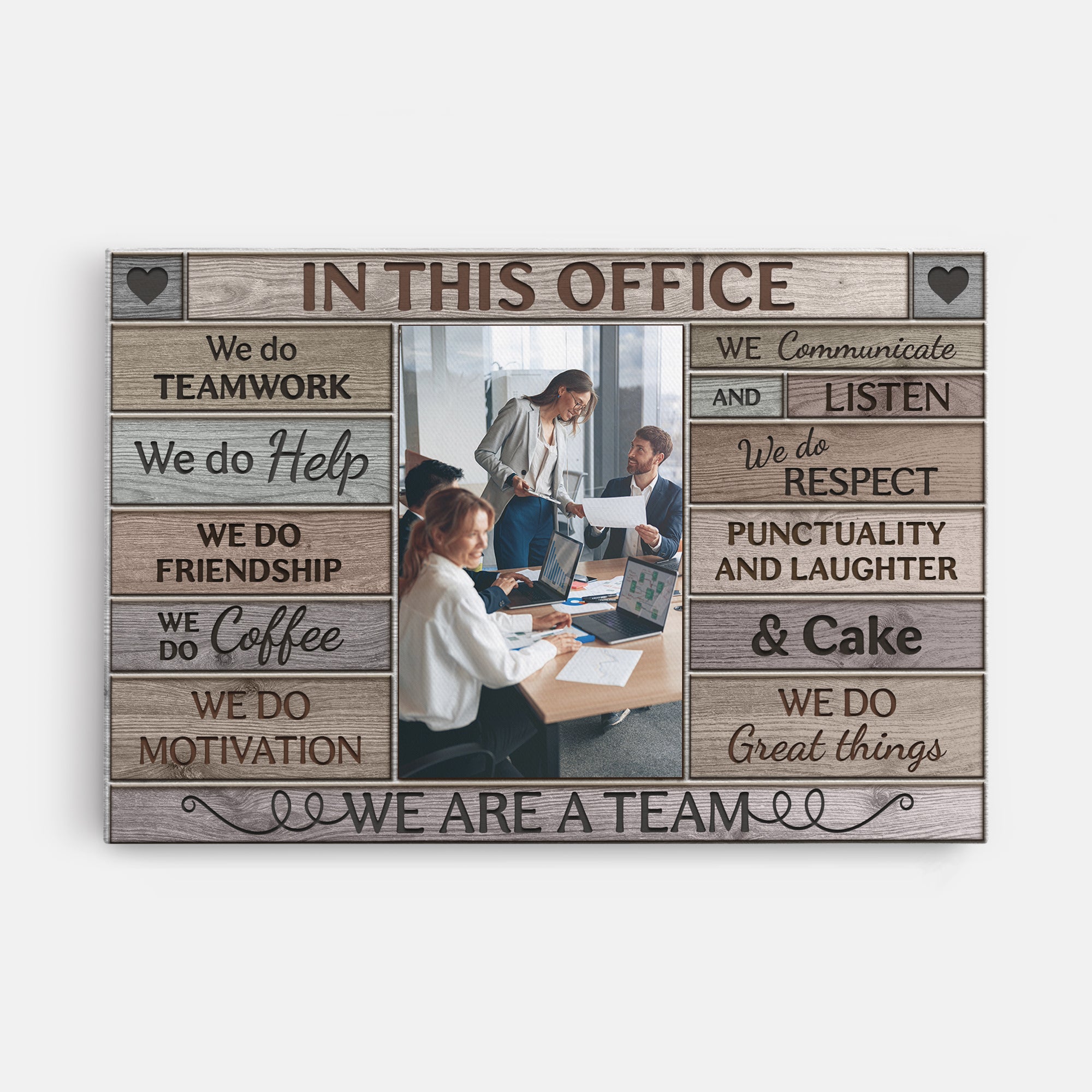 5296CUS1 personalized gifts for coworkers we are a team photo canvas 5296CTTNO