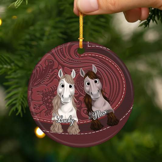 5336OUS2 personalized horse gifts ceramic horse christmas ornament_s 5336O3V3B