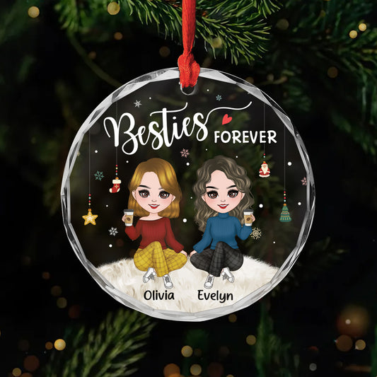 5352OUS1 custom xmas gifts for friends besties forever glass ornament 5352O8VNF