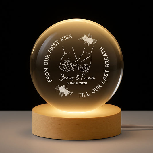 5359LUS1 from our first kiss till our last breath crystal ball lamp custom gifts for couples 5359L8VTG