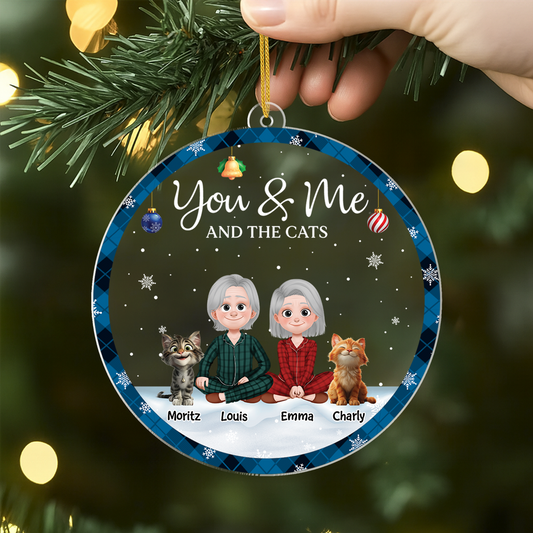 5360OUS2 custom christmas gifts for couples cat acrylic ornament_ 5360OKZ0D