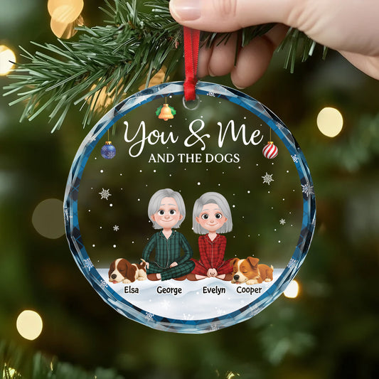 5360OUS2 personalized christmas gifts for couples dog glass ornaments_ 5360OKYZC