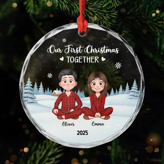 5398OUS1 custom couples gifts_ our first christmas together ornament 5398O3ZCG