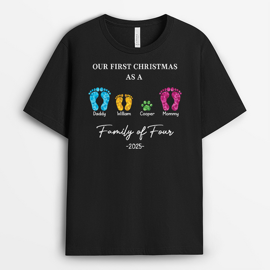 5401AUS1 matching family shirts_ our first christmas as a family of 4 5401A3ZQI
